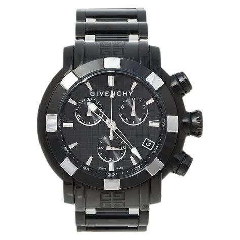 Givenchy Black PVD Coated Stainless Steel Chrono .